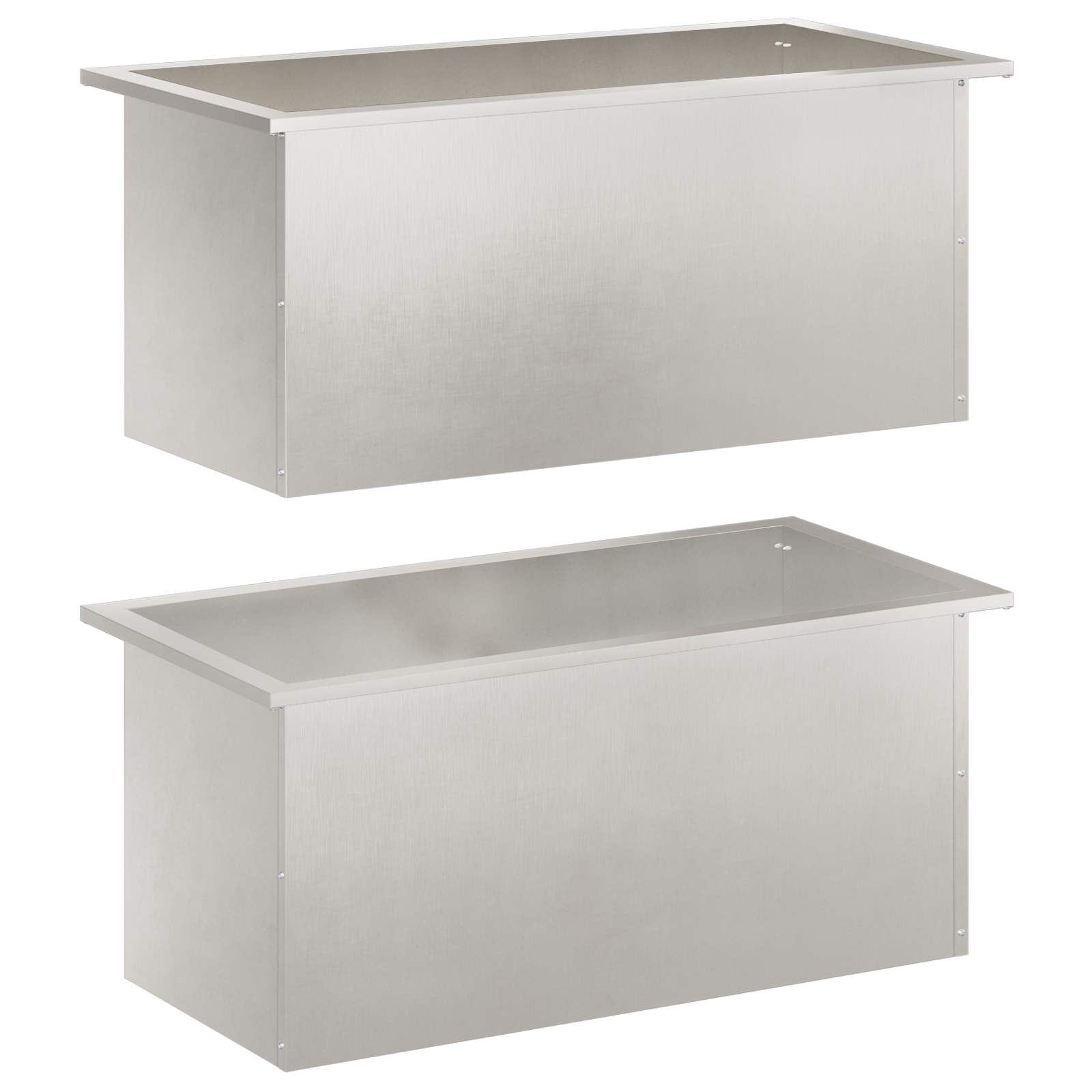 Plantenbak met led 2 st zilver 40 x 80 x 40 cm Roestvrij staal image 4