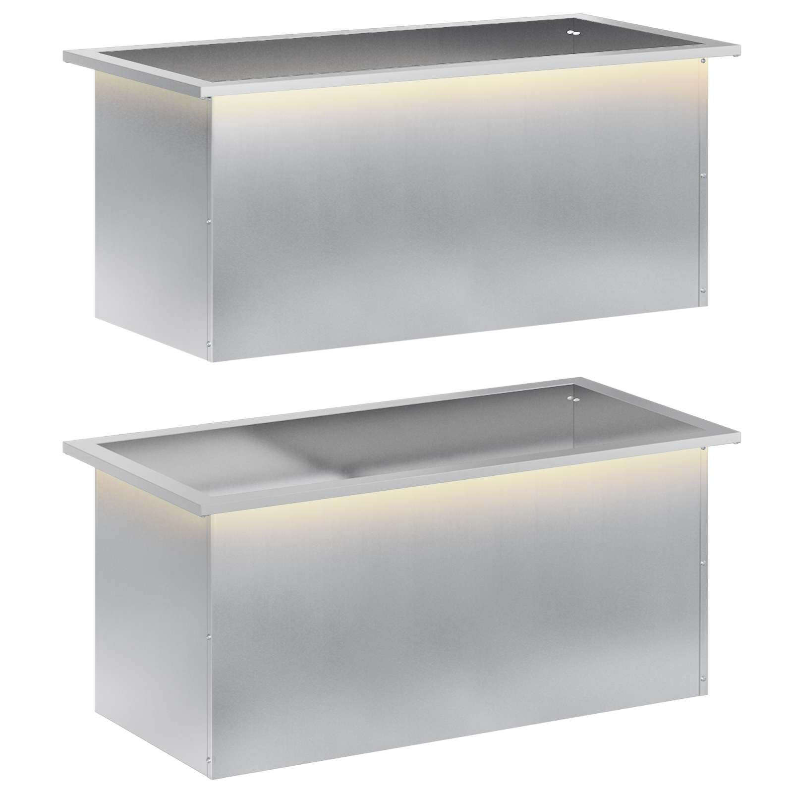 Plantenbak met led 2 st zilver 40 x 80 x 40 cm image 2