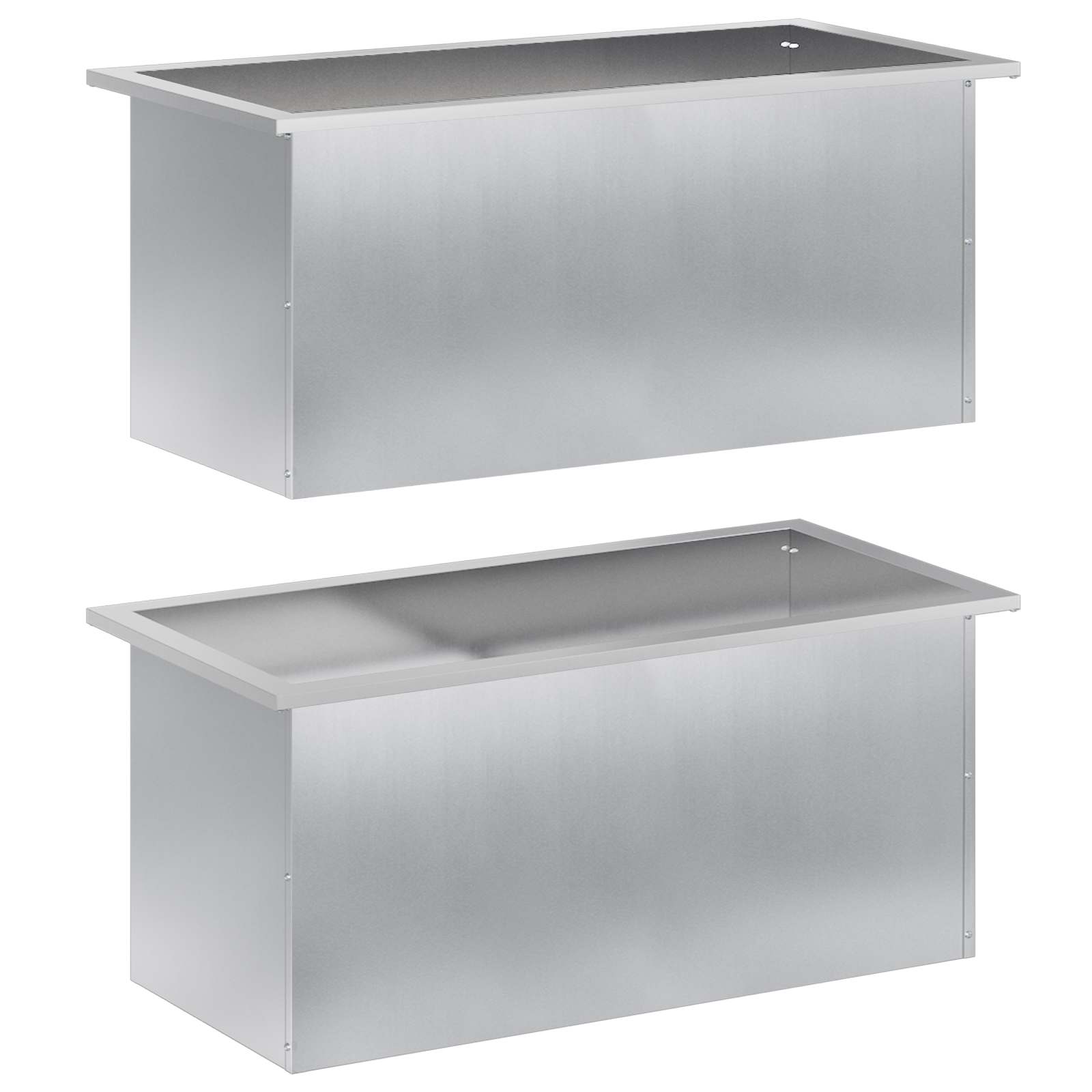 Plantenbak met led 2 st zilver 40 x 80 x 40 cm image 4