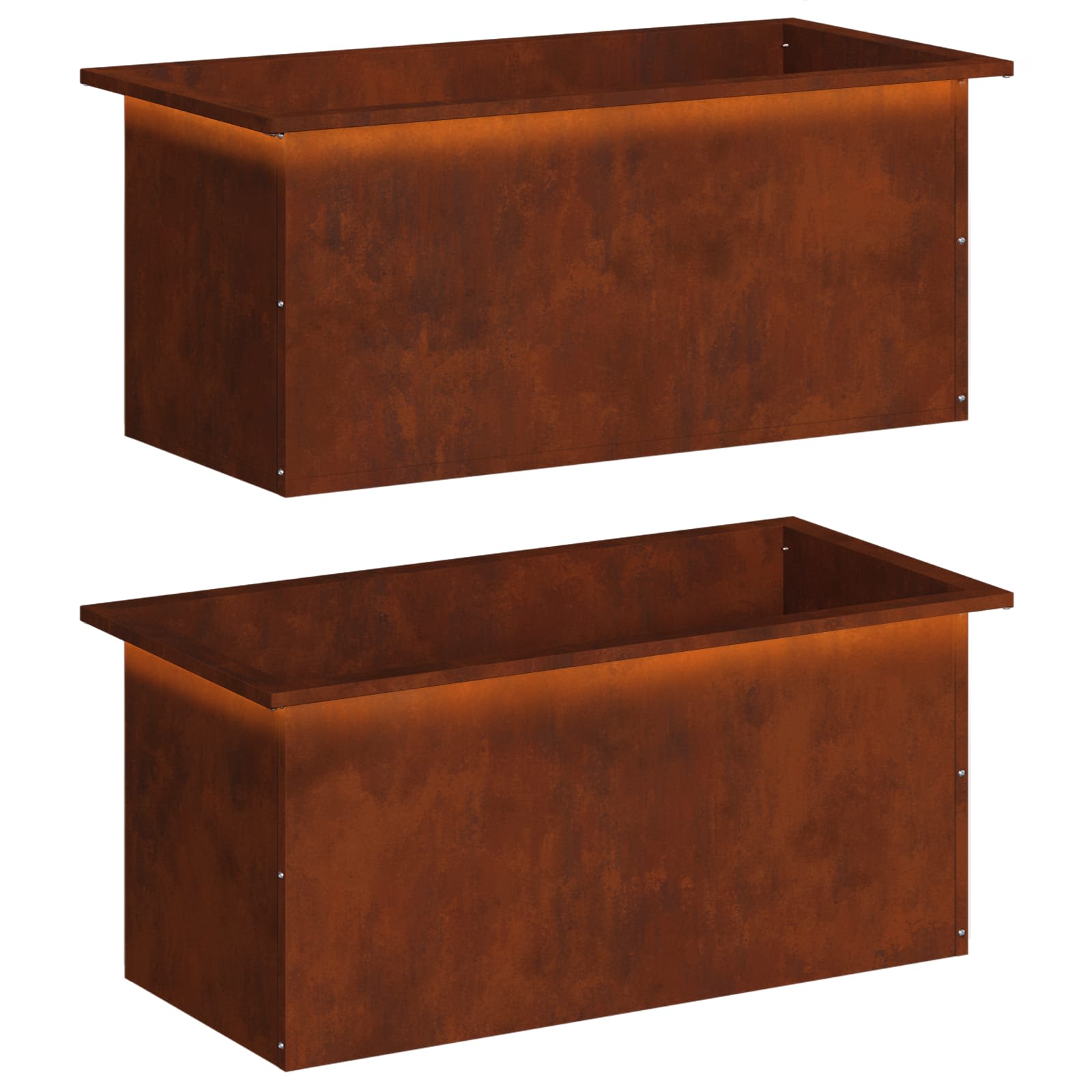 Plantenbak met led 2 st Roestkleurig 40 x 80 x 40 cm image 2