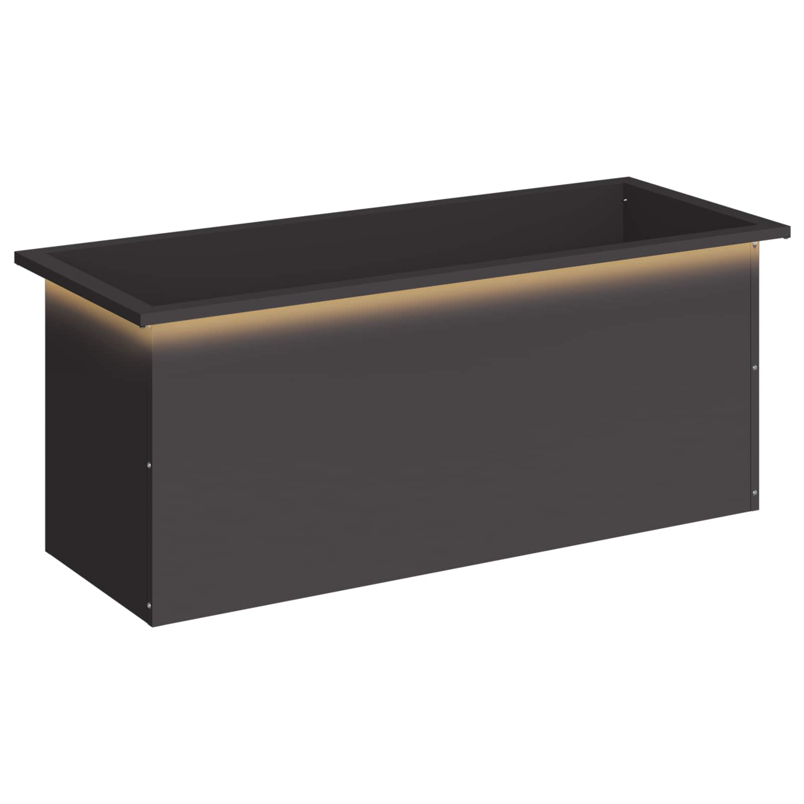 Plantenbak met led Zwart 40 x 100 x 40 cm Staal image 2