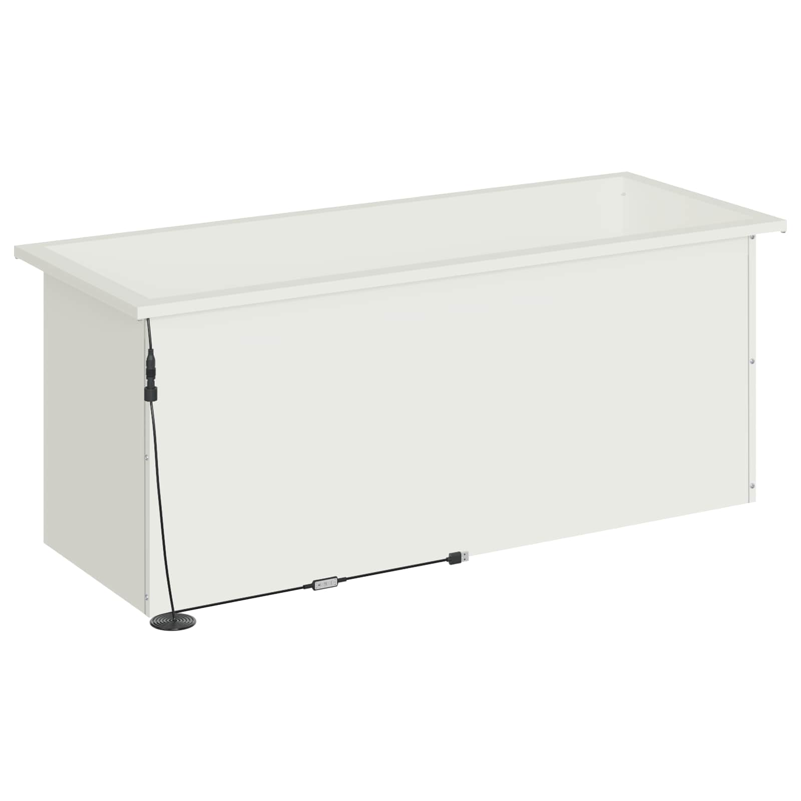 Plantenbak met led 2 st Wit 40 x 100 x 40 cm Staal image 7