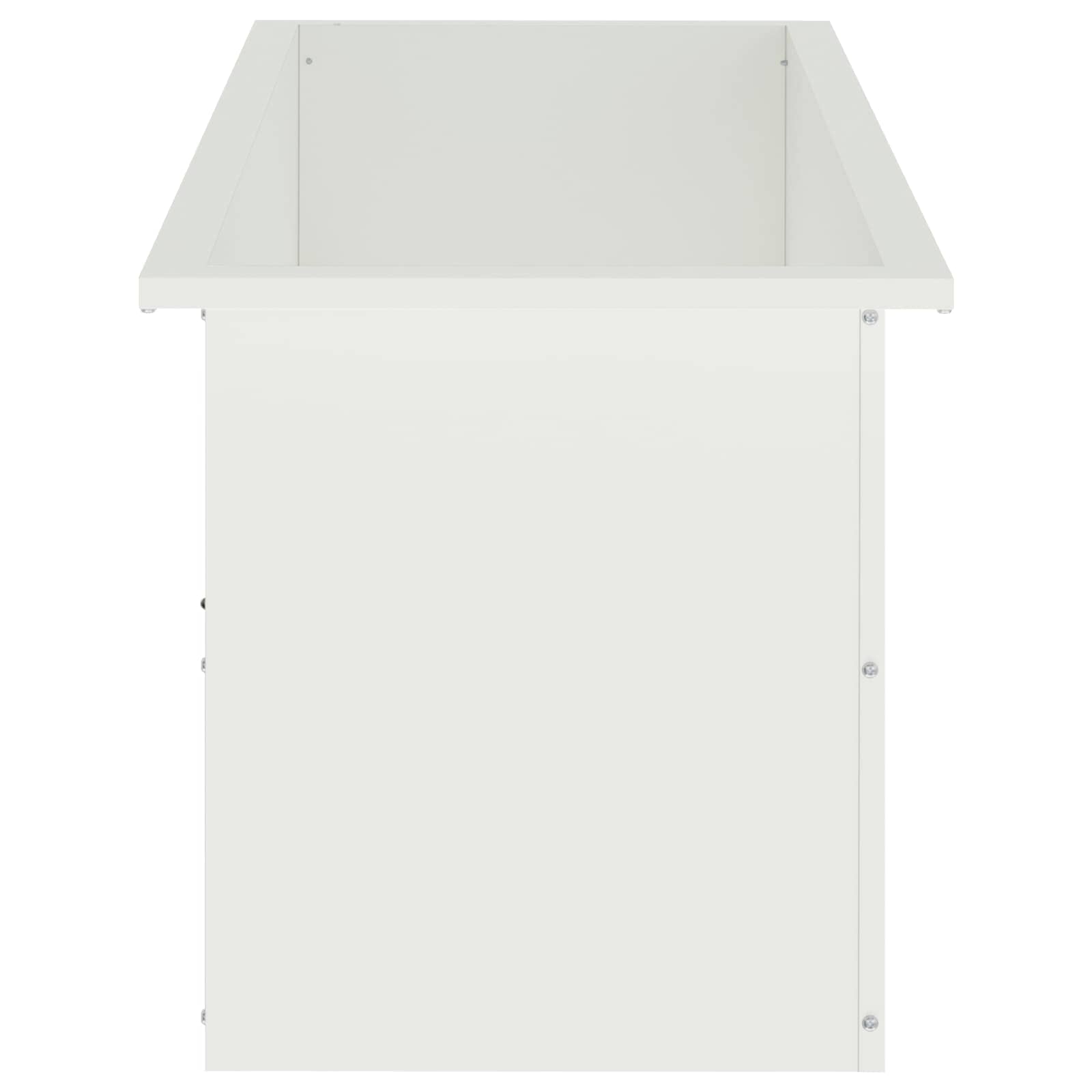 Plantenbak met led 2 st Wit 40 x 100 x 40 cm Staal image 6