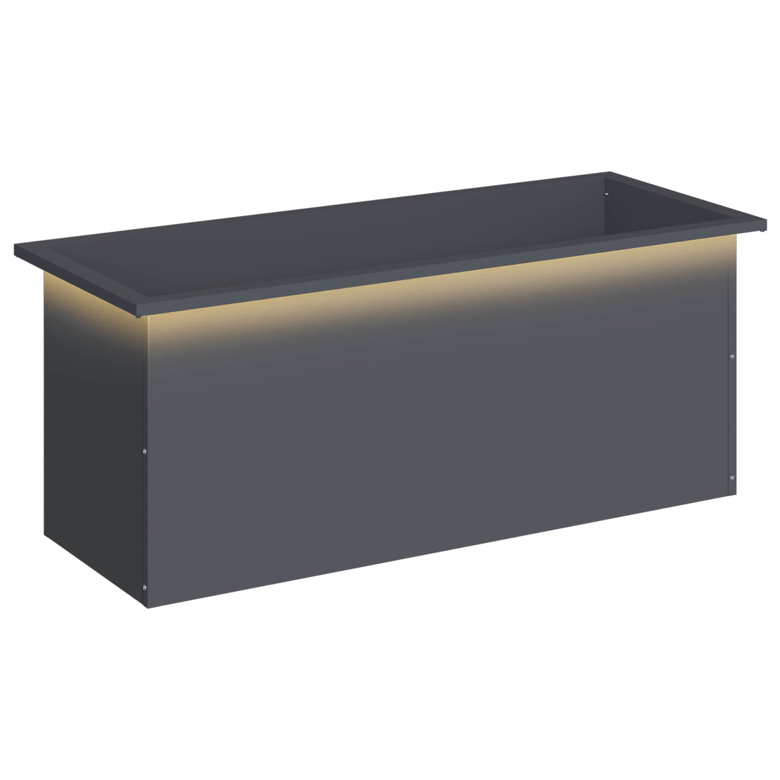 Plantenbak met led Antraciet 40 x 100 x 40 cm Staal image 2