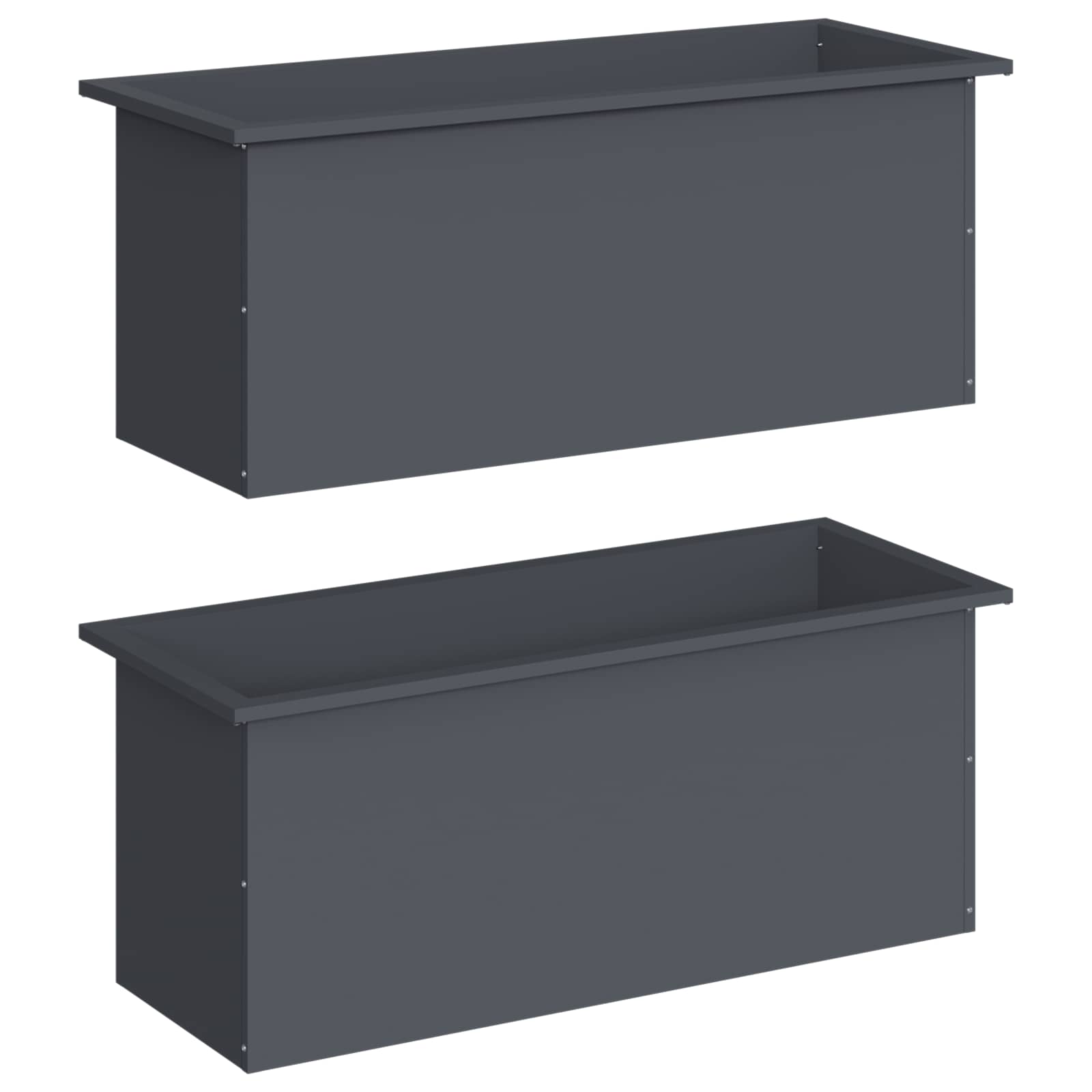 Plantenbak met led 2 st Antraciet 40 x 100 x 40 cm Staal image 4