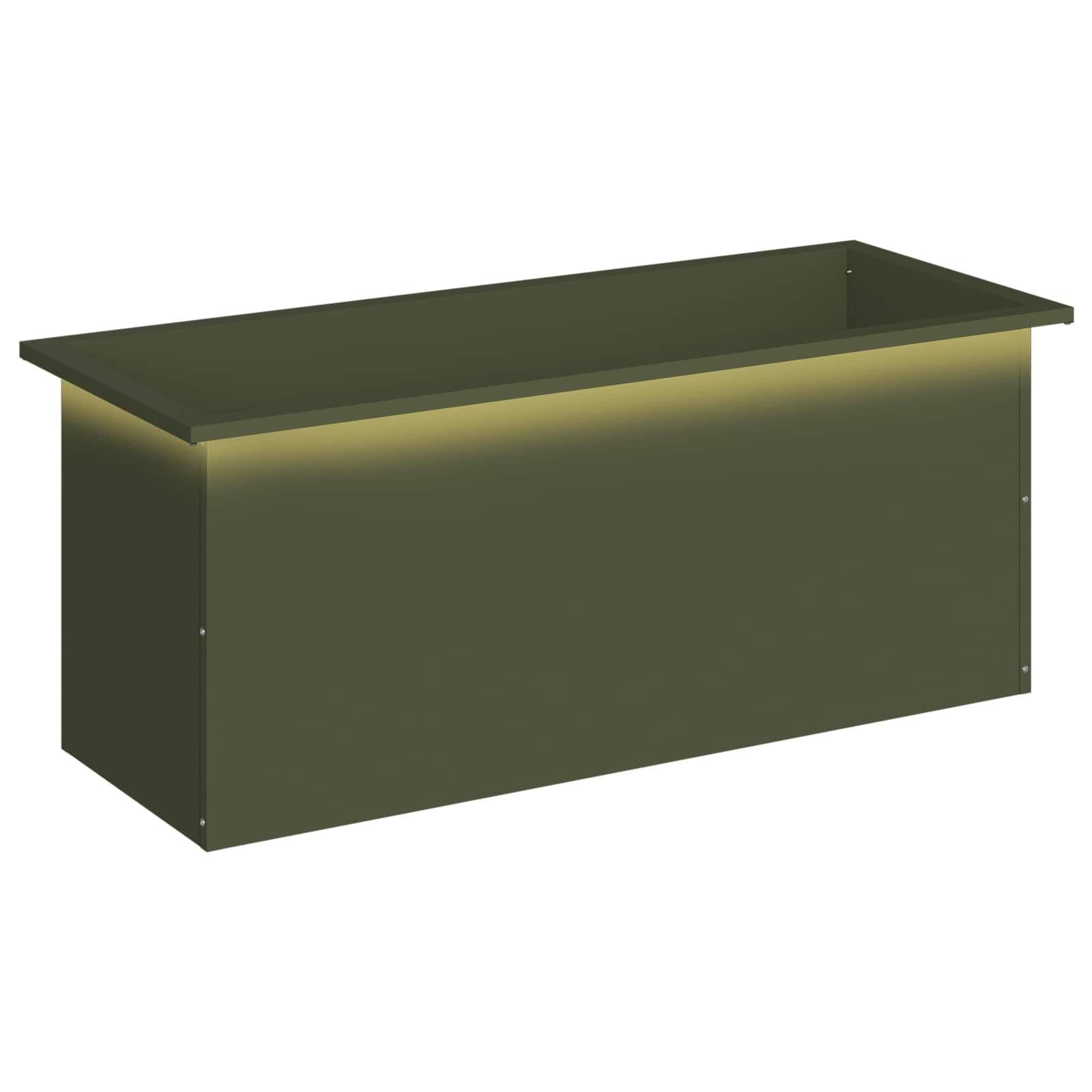 Plantenbak met led Olijfgroen 40 x 100 x 40 cm Staal image 2
