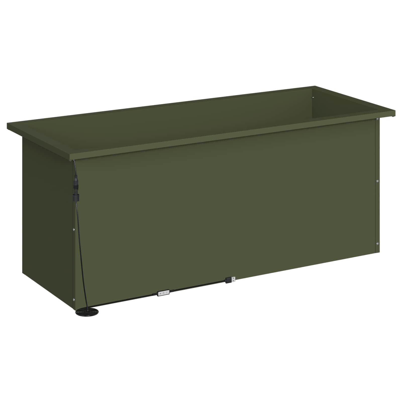 Plantenbak met led Olijfgroen 40 x 100 x 40 cm Staal image 7