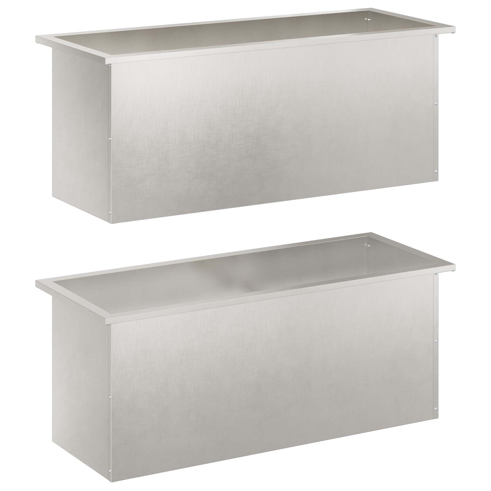 Plantenbak met led 2 st zilver 40 x 100 x 40 cm Roestvrij staal image 4