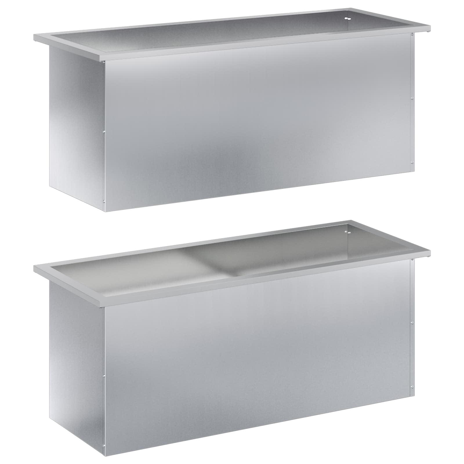 Plantenbak met led 2 st zilver 40 x 100 x 40 cm image 4