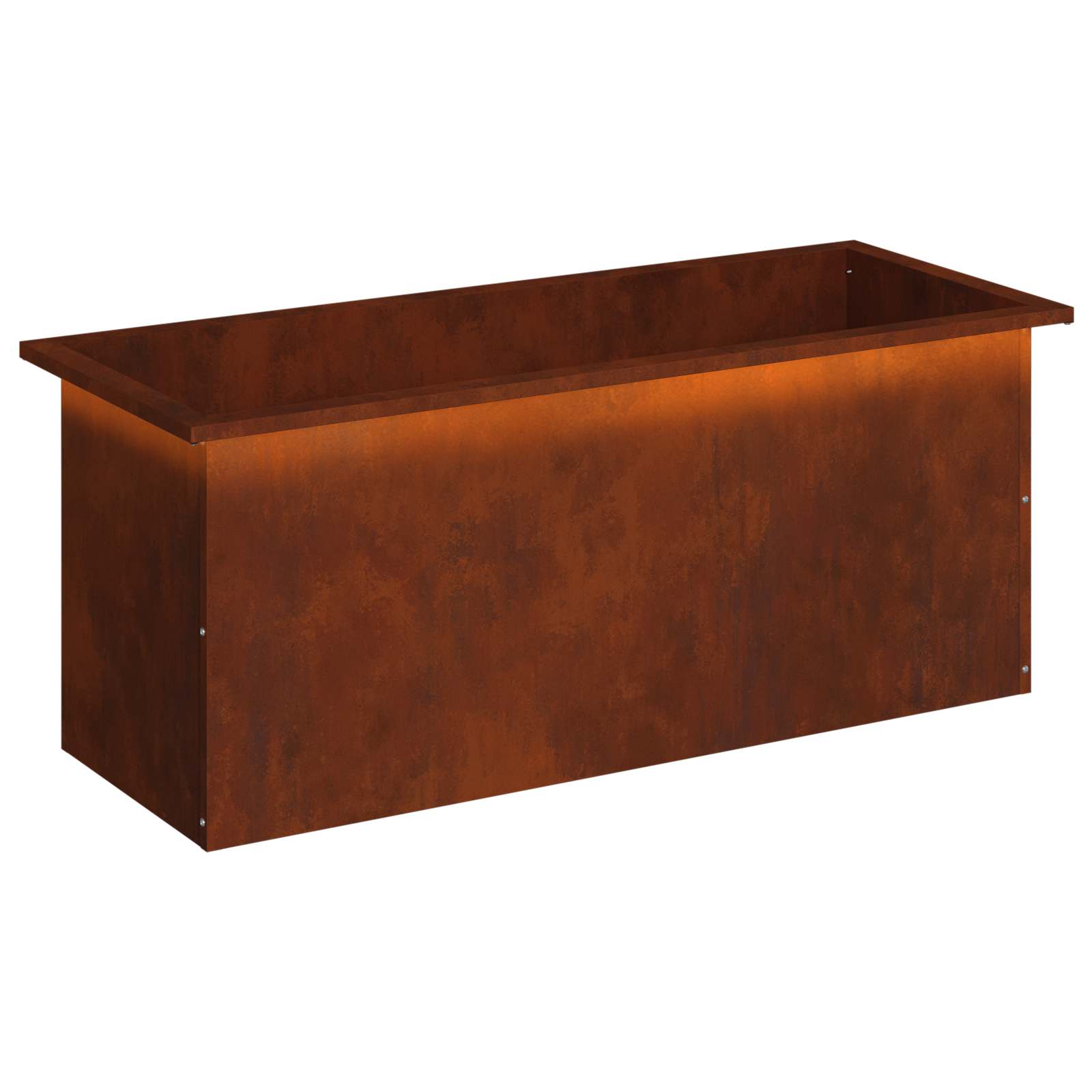 Plantenbak met led Roestkleurig 40 x 100 x 40 cm weervast staal image 2