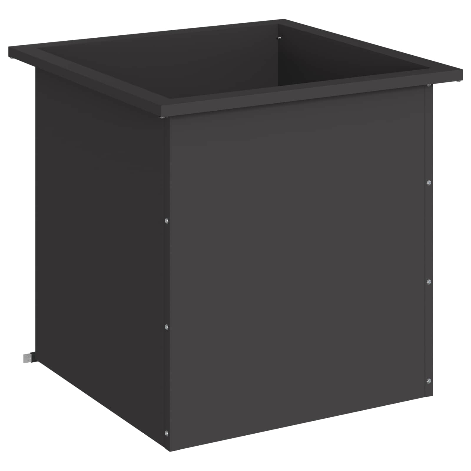Vrtno korito za rože z LED osvetlitvijo Črna 50 x 50 x 48 cm