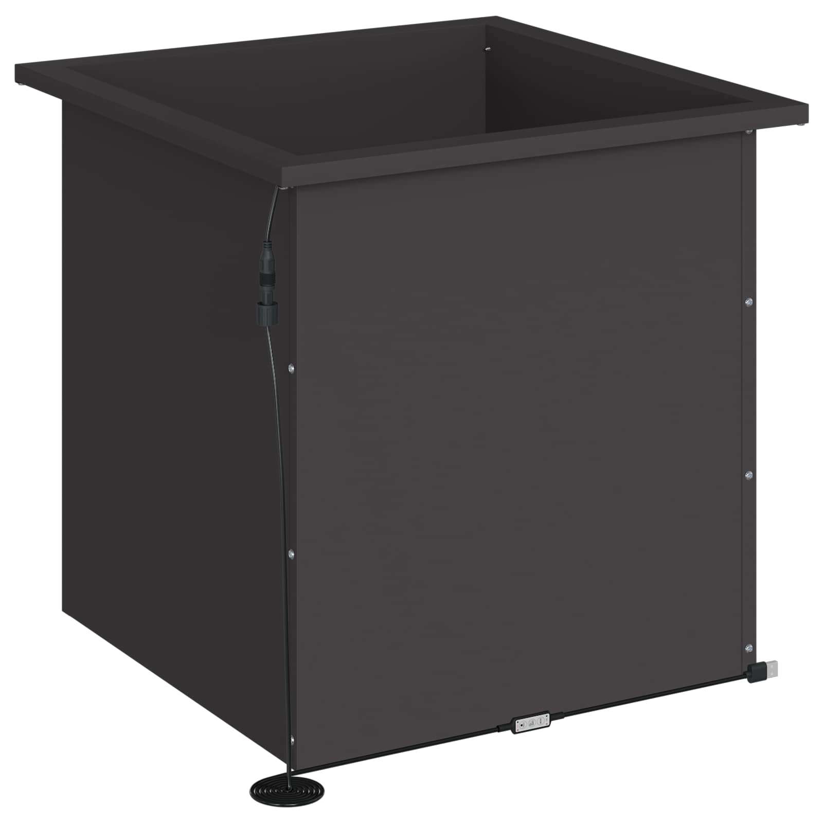 Vrtno korito za rože z LED osvetlitvijo Črna 50 x 50 x 48 cm
