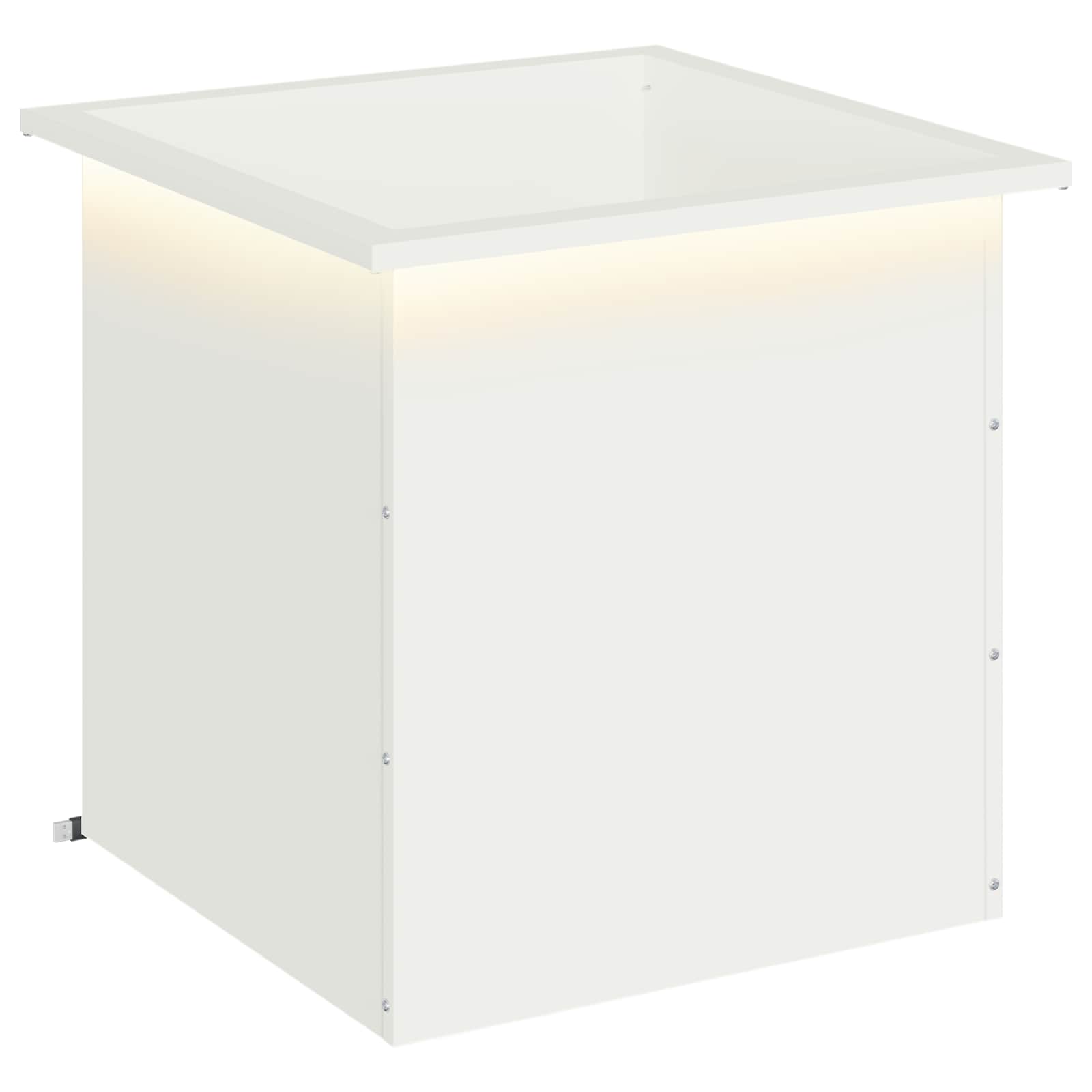vidaXL Záhradný kvetináč s LED Biela 50 x 50 x 48 cm Oceľ