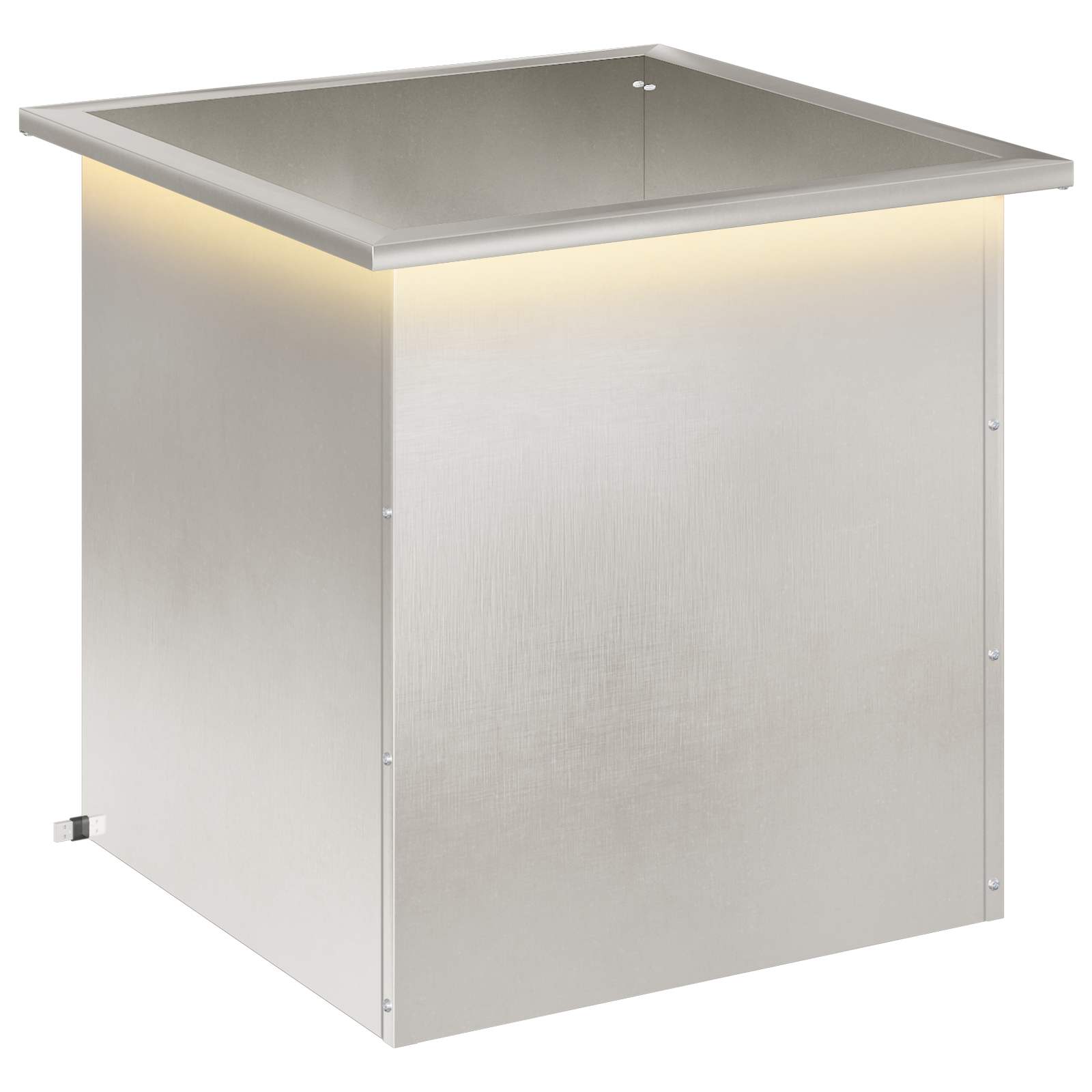 Vrtno korito za rože z LED osvetlitvijo Srebrna 50 x 50 x 48 cm