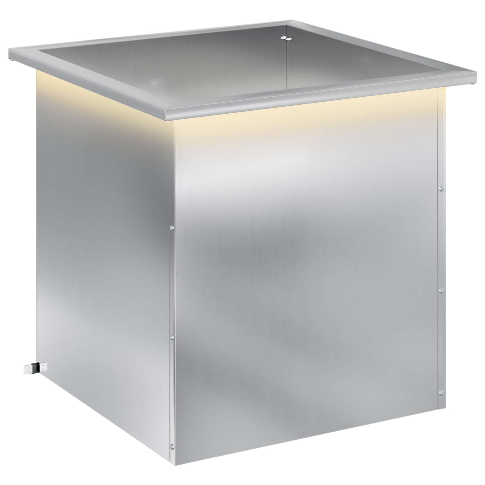 vidaXL Záhradný kvetináč s LED Strieborná 50 x 50 x 48 cm