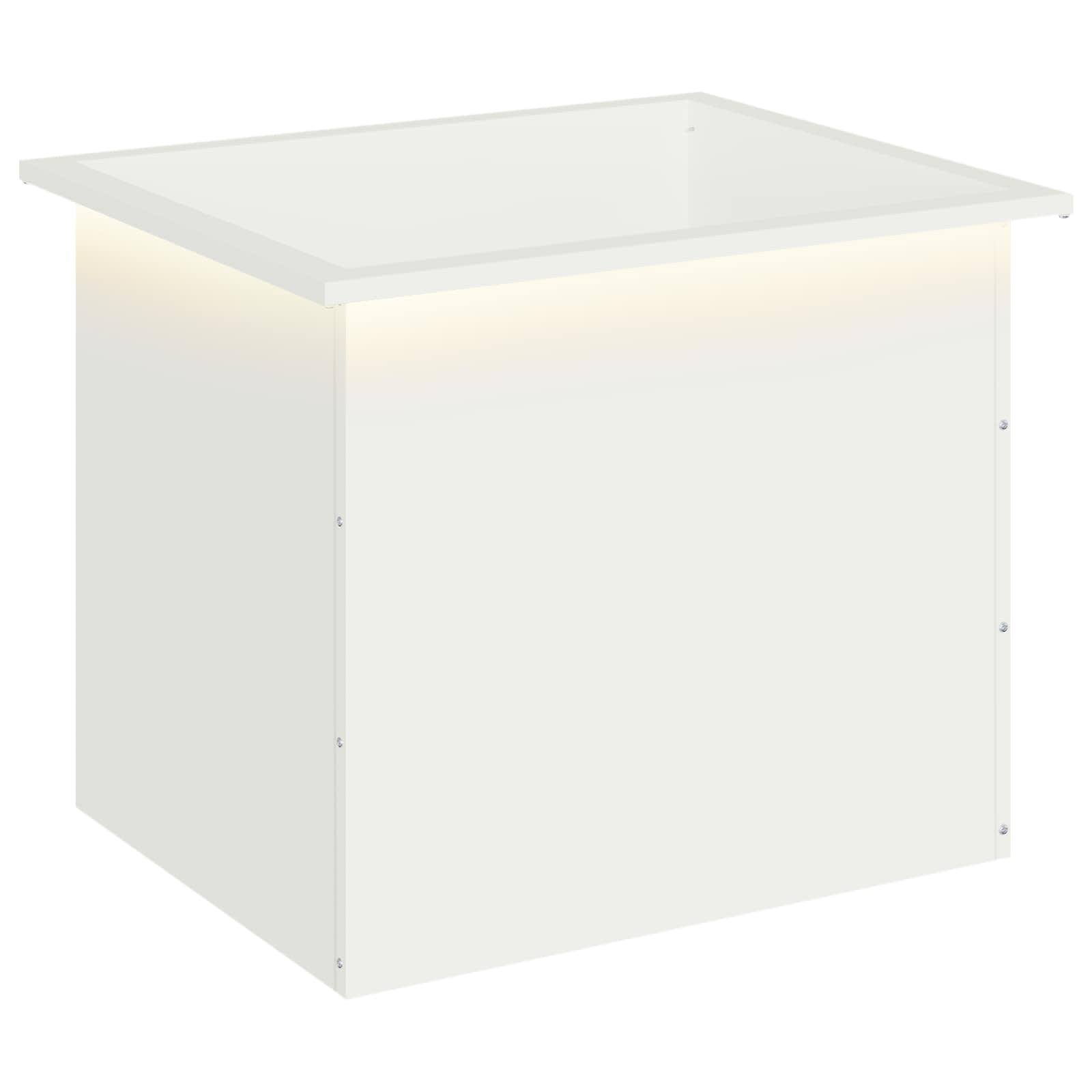 vidaXL Záhradný kvetináč s LED Biela 50 x 60 x 48 cm Oceľ