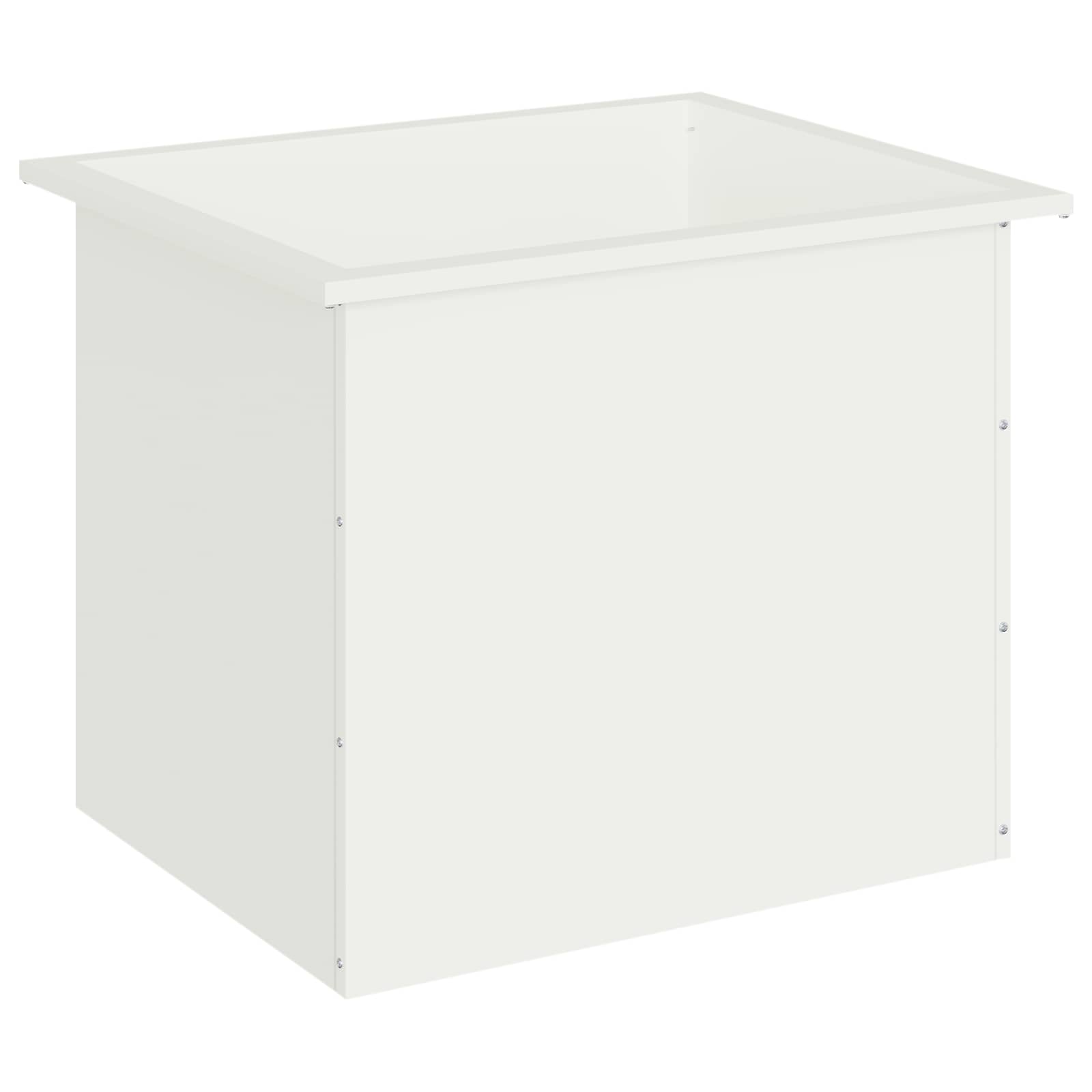 Vrtno korito za rože z LED osvetlitvijo Bela 50 x 60 x 48 cm