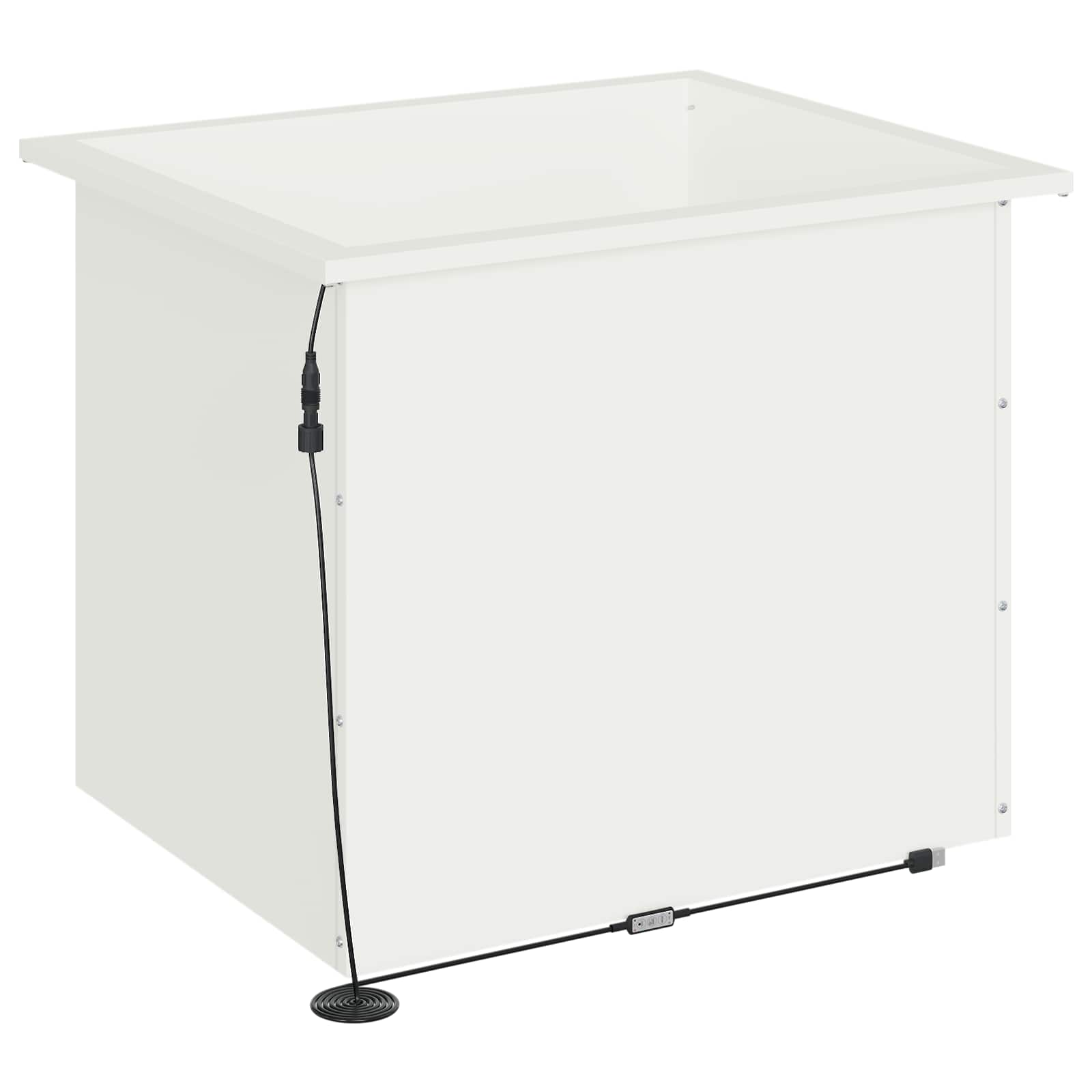 Vrtno korito za rože z LED osvetlitvijo Bela 50 x 60 x 48 cm
