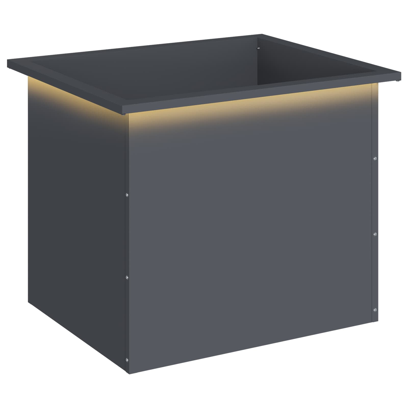 vidaXL Záhradný kvetináč s LED Antracit 50 x 60 x 48 cm Oceľ