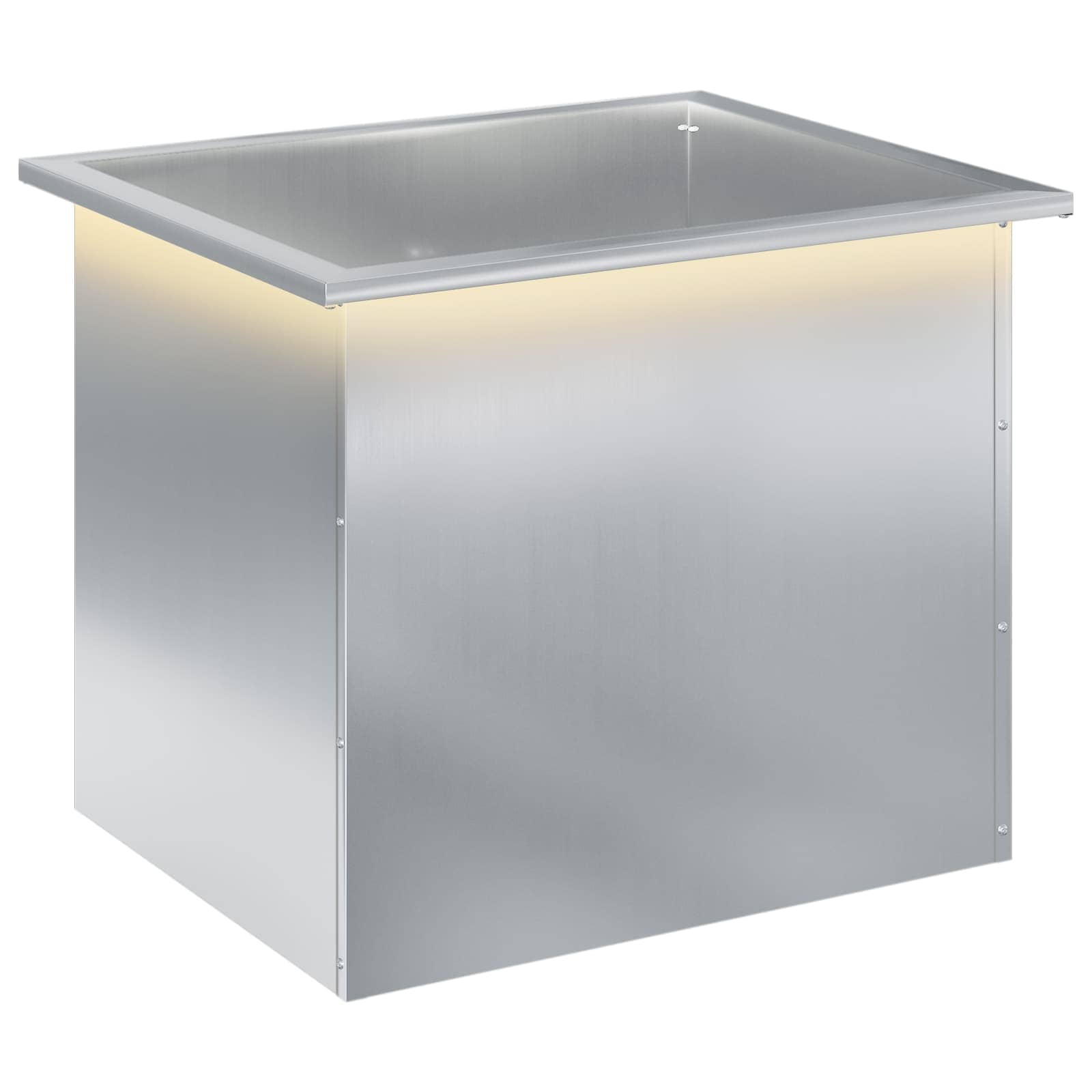 vidaXL Záhradný kvetináč s LED Strieborná 50 x 60 x 48 cm