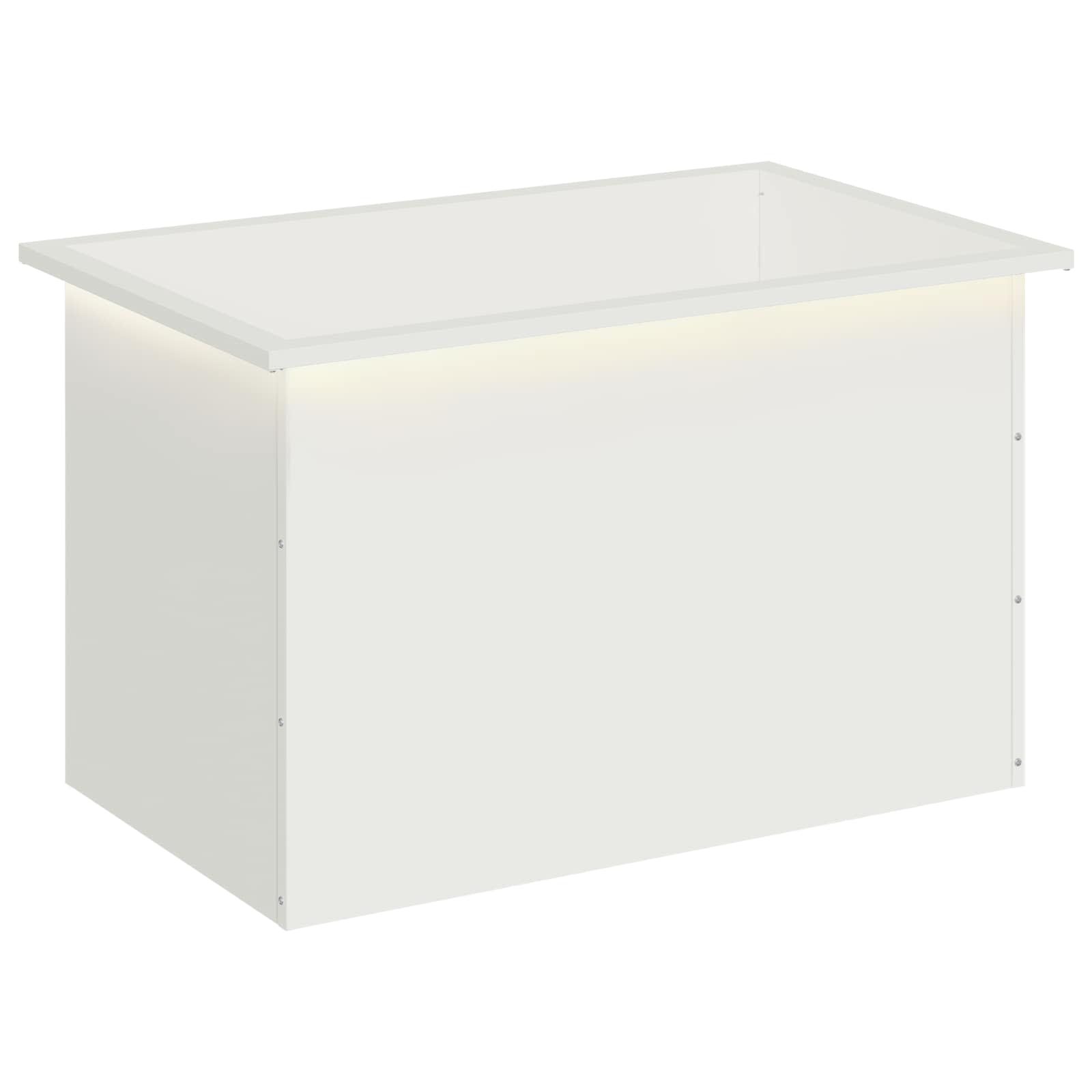 vidaXL Záhradný kvetináč s LED Biela 50 x 80 x 48 cm Oceľ