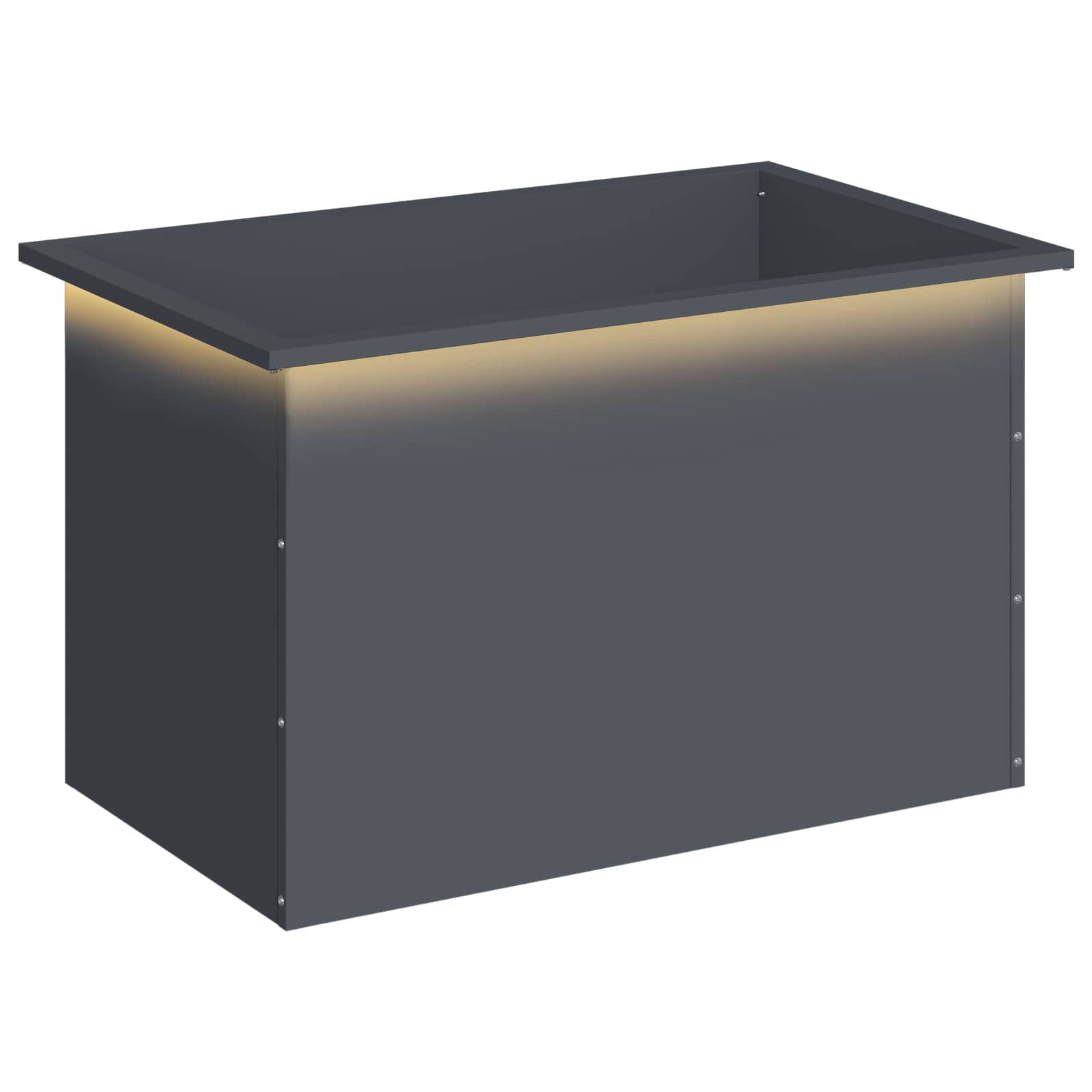 vidaXL Záhradný kvetináč s LED Antracit 50 x 80 x 48 cm Oceľ