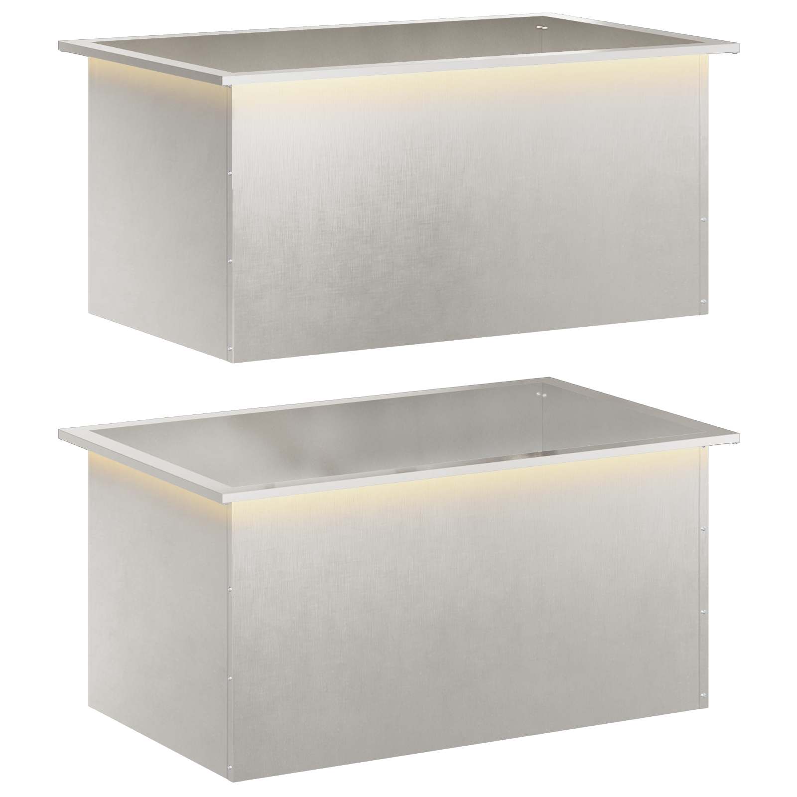 vidaXL Záhradný kvetináč s LED 2 ks Strieborná 50 x 80 x 48 cm