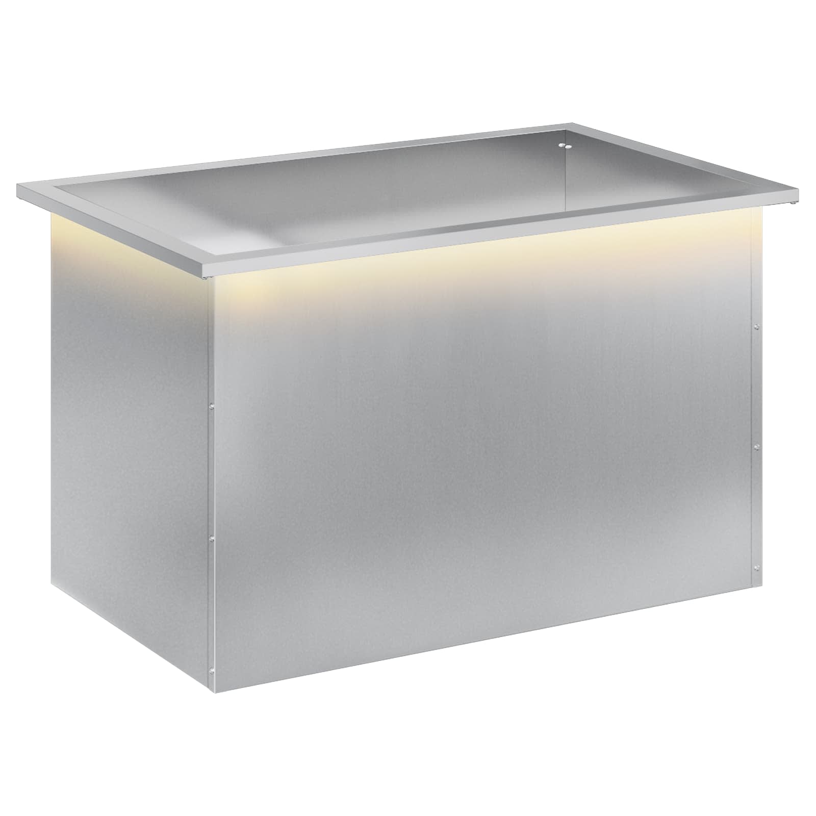 vidaXL Záhradný kvetináč s LED Strieborná 50 x 80 x 48 cm