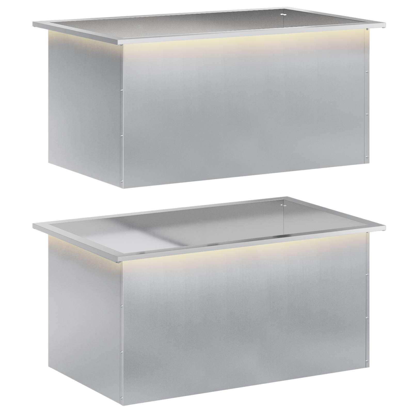 vidaXL Záhradný kvetináč s LED 2 ks Strieborná 50 x 80 x 48 cm