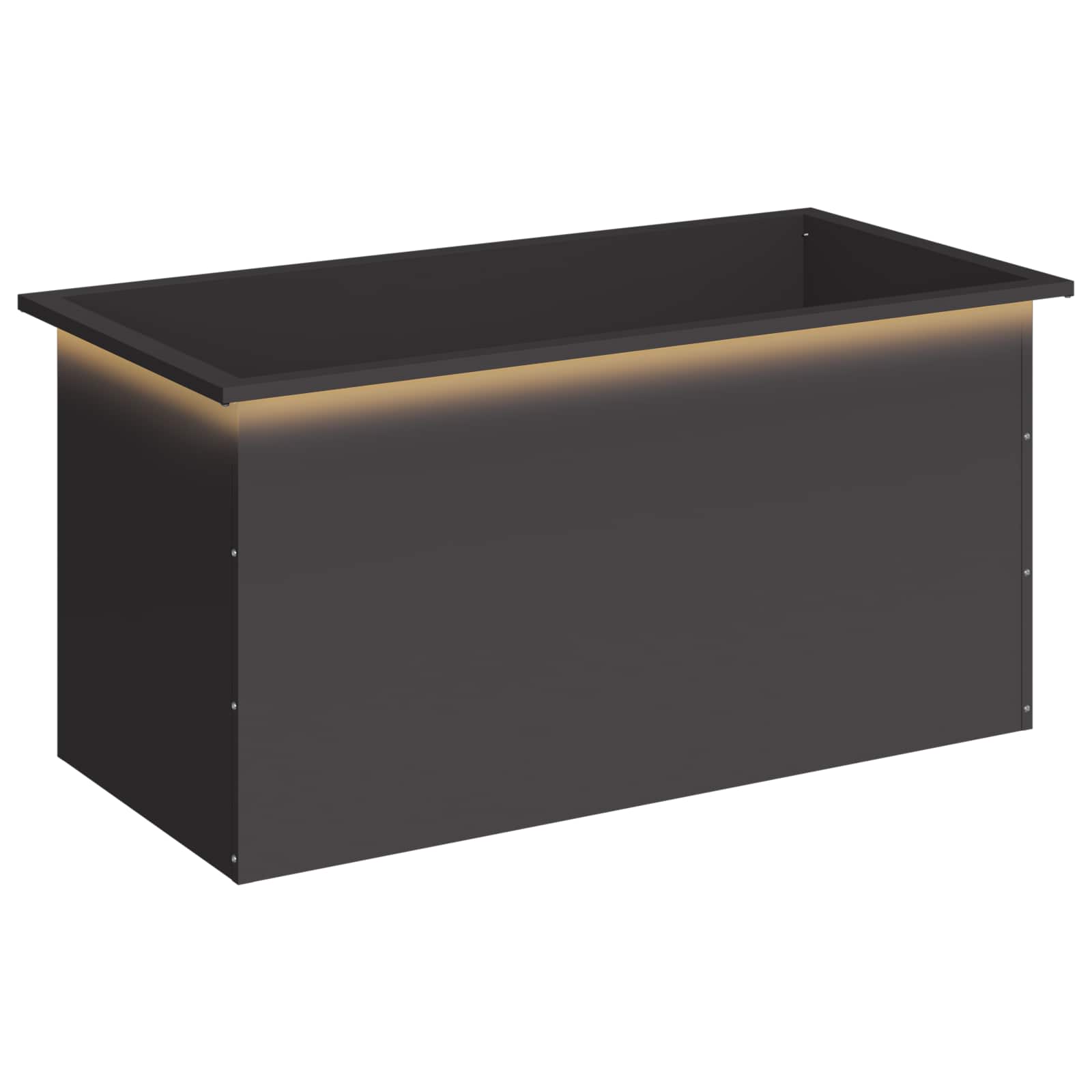 vidaXL Záhradný kvetináč s LED Čierna 50 x 100 x 48 cm Oceľ