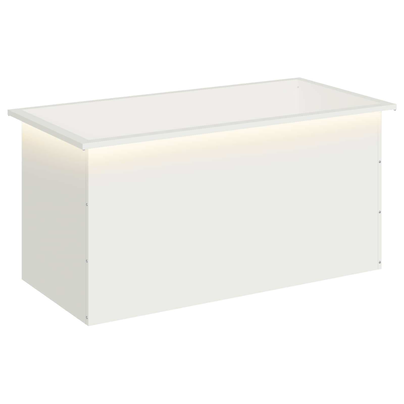vidaXL Záhradný kvetináč s LED Biela 50 x 100 x 48 cm Oceľ