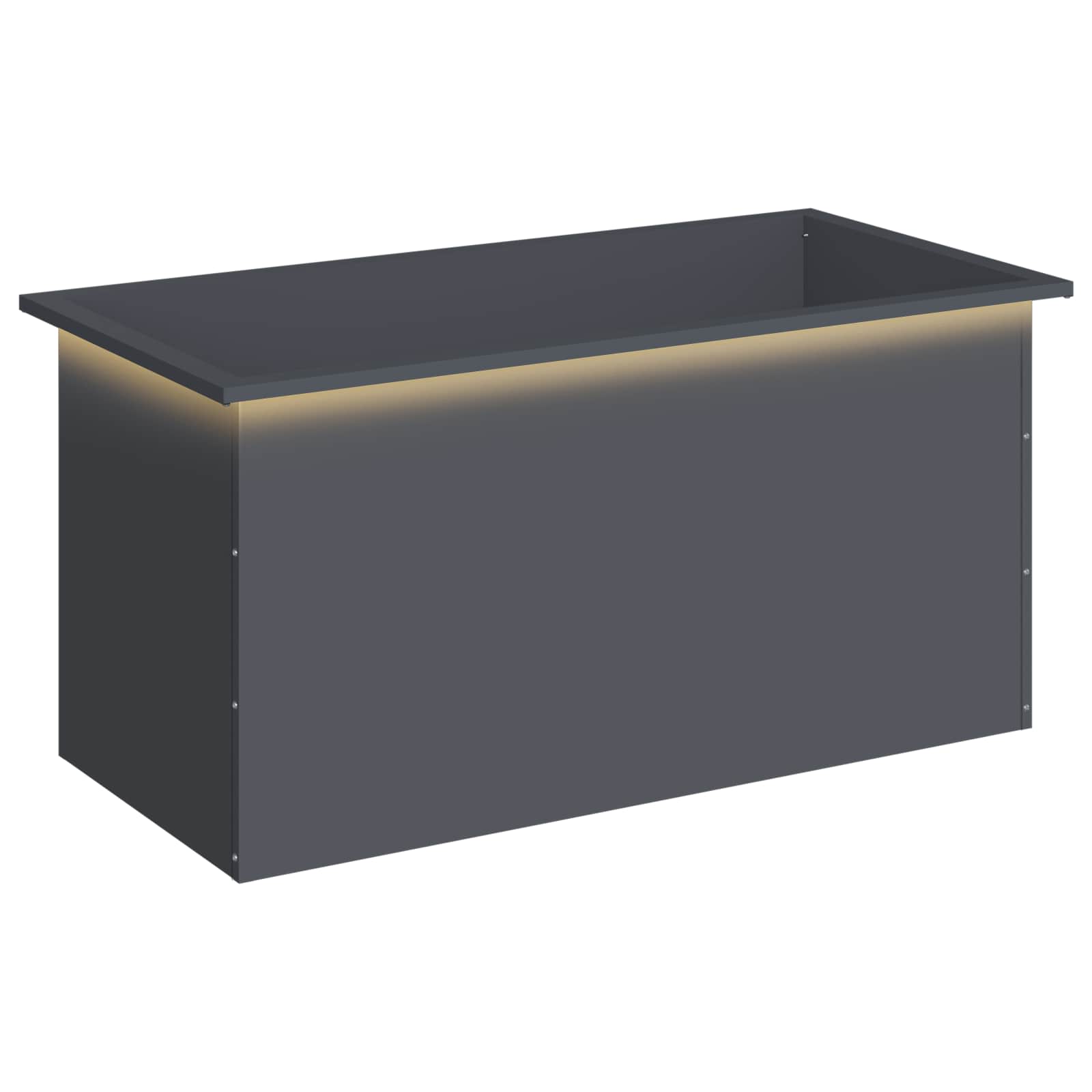vidaXL Záhradný kvetináč s LED Antracit 50 x 100 x 48 cm Oceľ