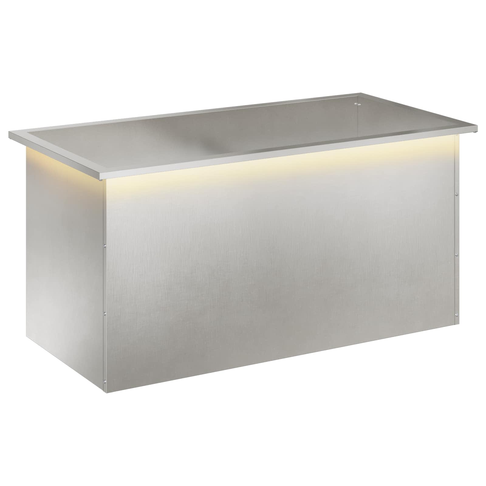 vidaXL Záhradný kvetináč s LED Strieborná 50 x 100 x 48 cm