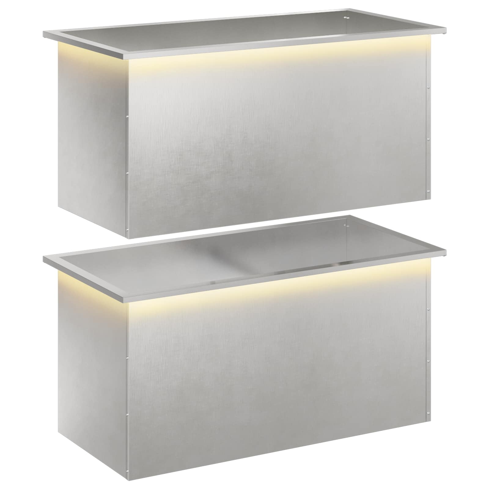 vidaXL Záhradný kvetináč s LED 2 ks Strieborná 50 x 100 x 48 cm