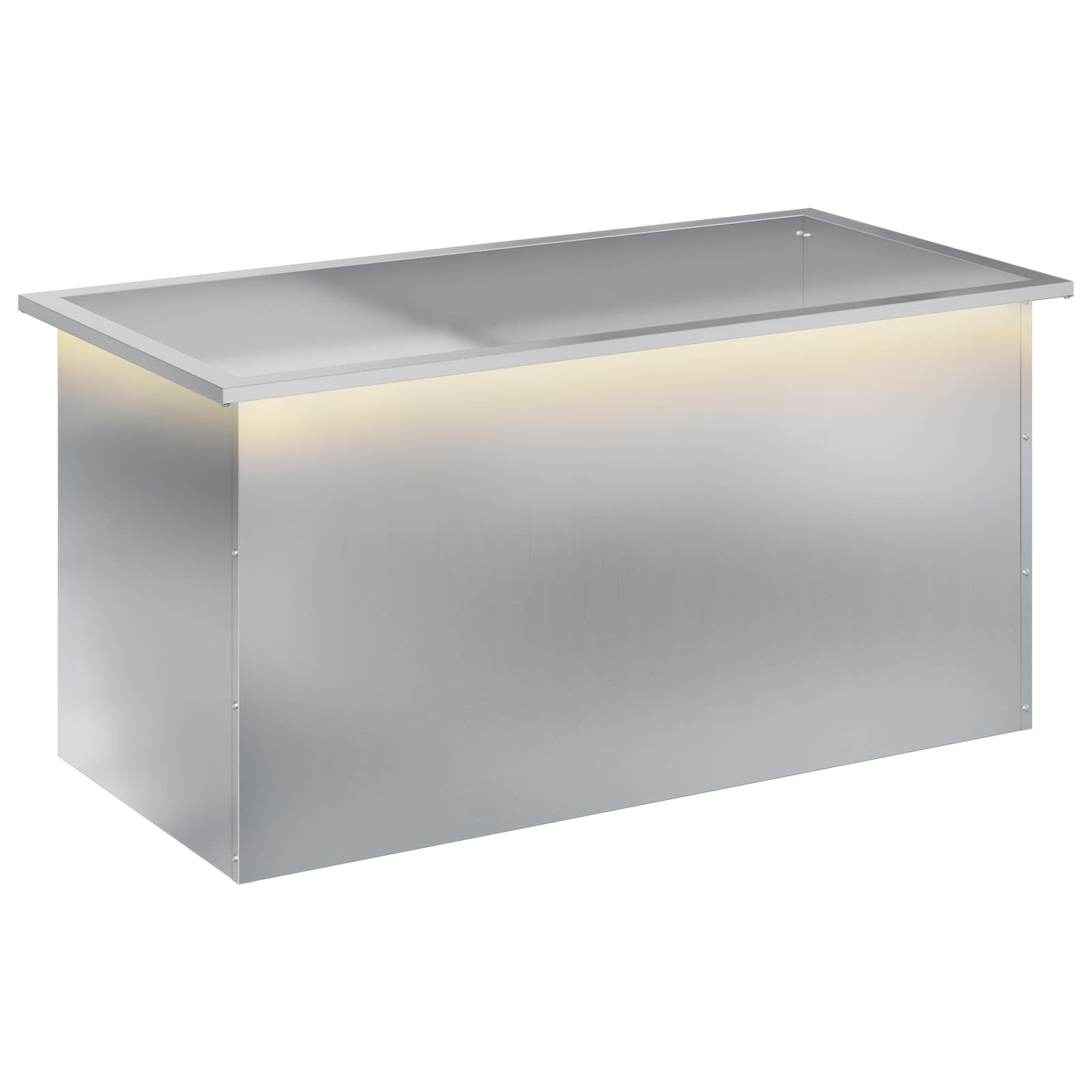 vidaXL Záhradný kvetináč s LED Strieborná 50 x 100 x 48 cm