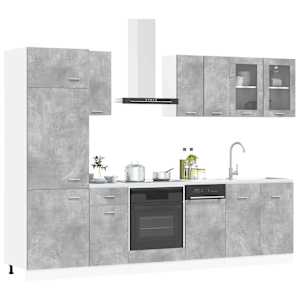 Kuchyňská jednotka Lyon 8 pcs Betonově šedá Kompozitní dřevo - obrázek 3