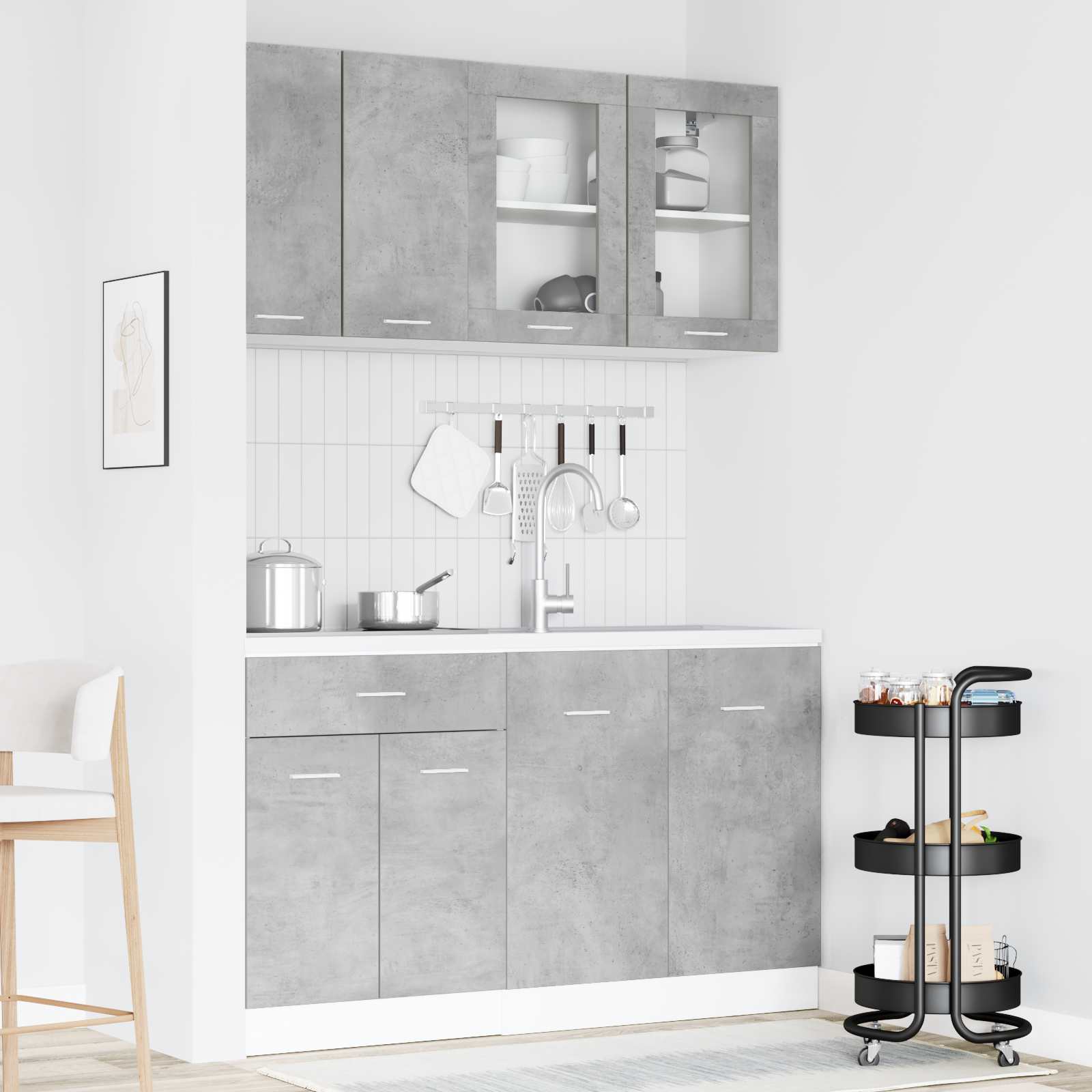 Köök üksus Lyon 4 pcs Betoonhall Tehispuit