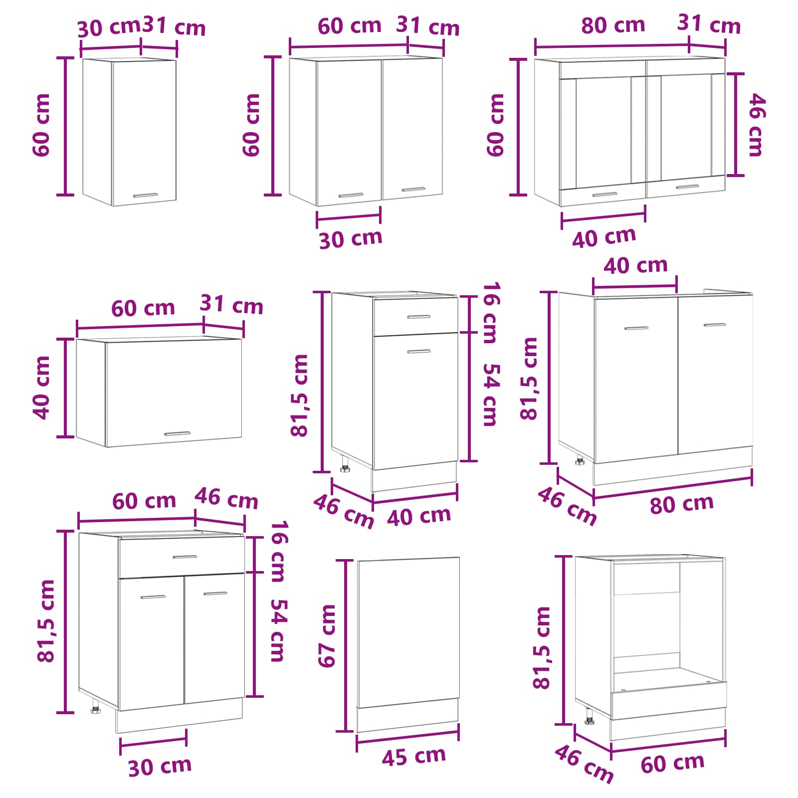 Keittiö Yksikkö Lyon 8 pcs Tekninen puu - Image 8