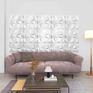 Nástěnné panely 12 pcs Diamantová bílá 50 x 50 cm XPS pěna
