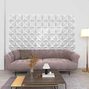 Nástěnné panely 12 pcs Origami bílá 50 x 50 cm XPS pěna - obrázek 1