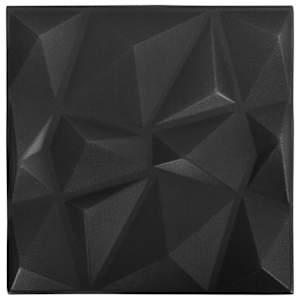 Nástěnné panely 12 pcs Diamantová černá 50 x 50 cm XPS pěna - obrázek 4