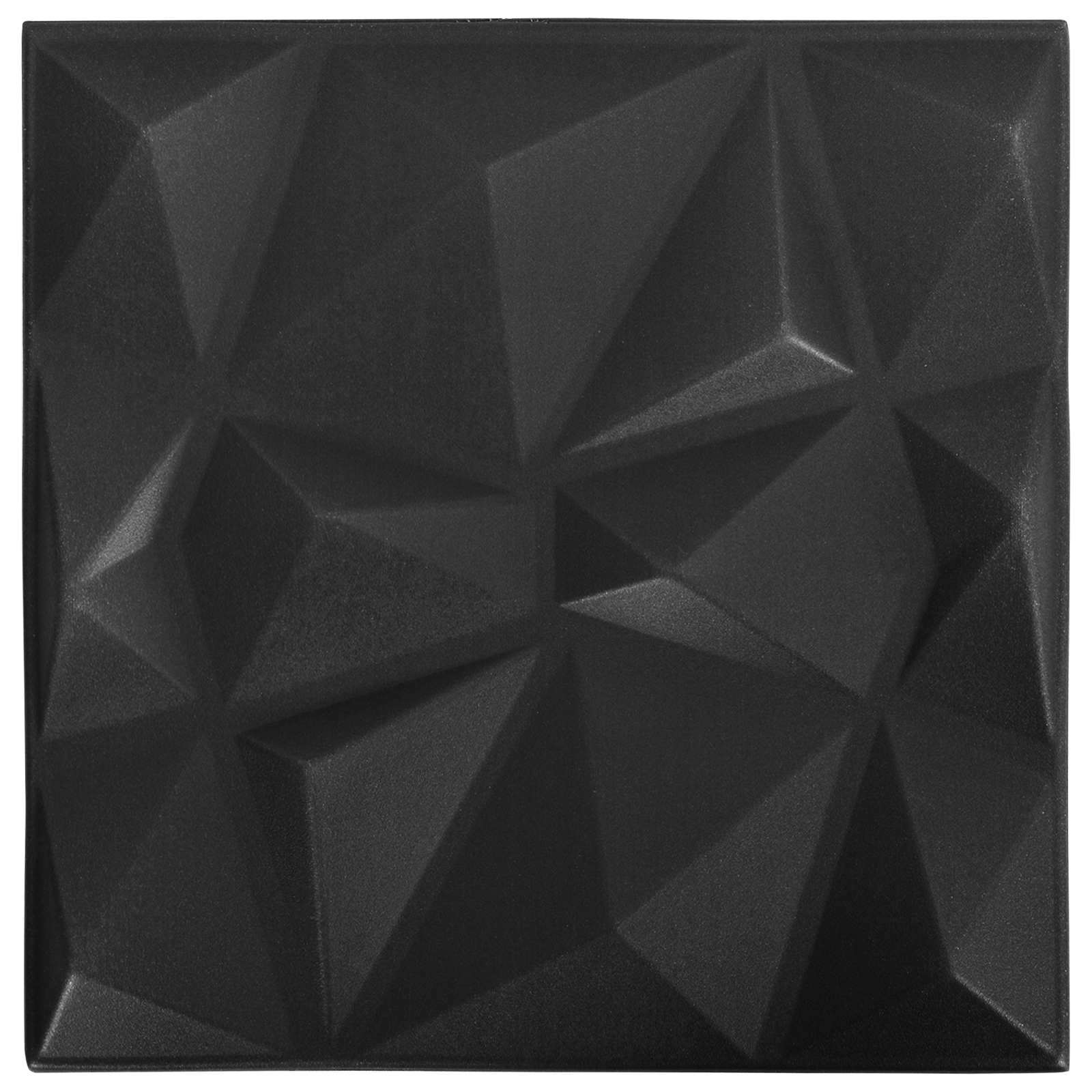 Stenske plošče 48 pcs Diamant Črn 50 x 50 cm XPS Pena - slika 4