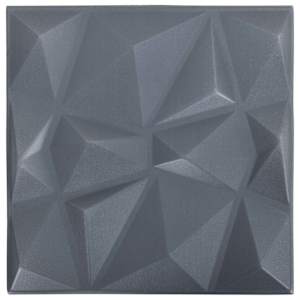 Nástěnné panely 12 pcs Diamantová šedá 50 x 50 cm XPS pěna - obrázek 4