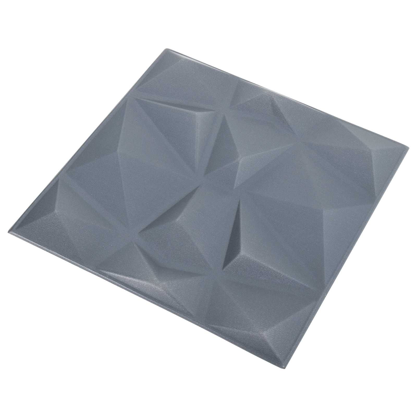 Stenske plošče 24 pcs Diamant Sivi 50 x 50 cm XPS Pena - slika 2