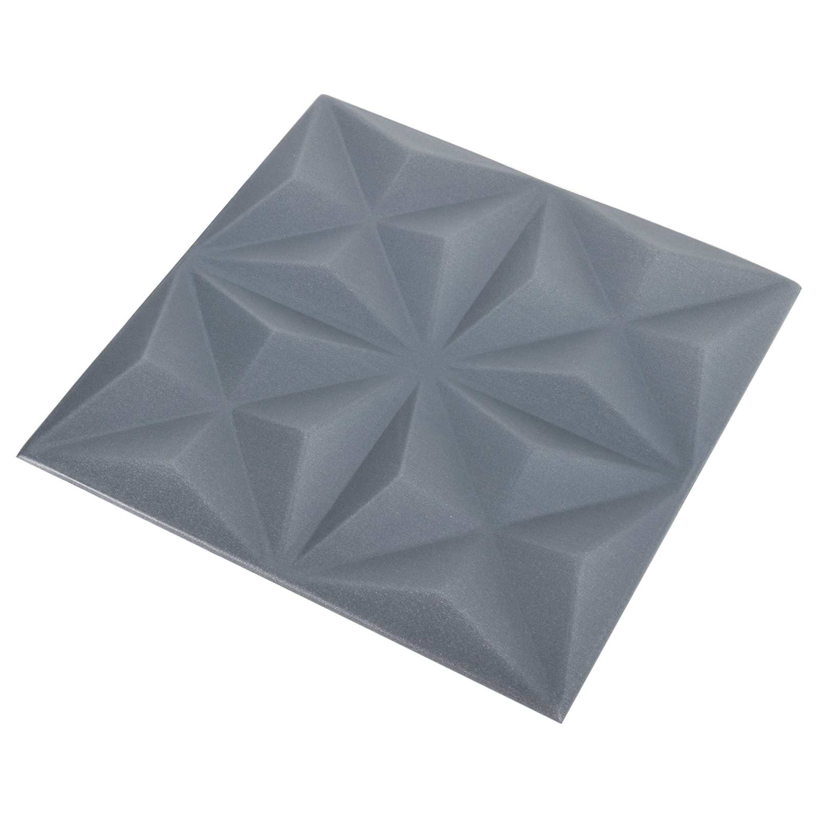 Nástěnné panely 48 pcs Origami šedá 50 x 50 cm XPS pěna - obrázek 2