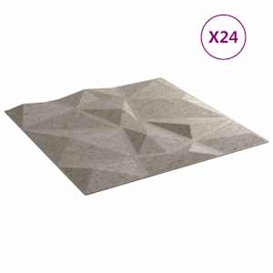Nástěnné panely 24 pcs Betonově šedá 50 x 50 cm XPS pěna - obrázek 2