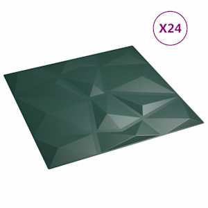 Nástěnné panely 24 pcs Zelená 50 x 50 cm XPS pěna - obrázek 2