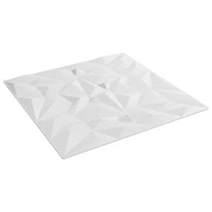 vidaXL Seinapaneelid 12 tk 50 x 50 cm Valge XPS Vaht