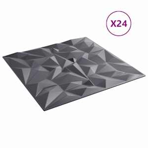Nástěnné panely 24 pcs Ametystová šedá 50 x 50 cm XPS pěna - obrázek 2