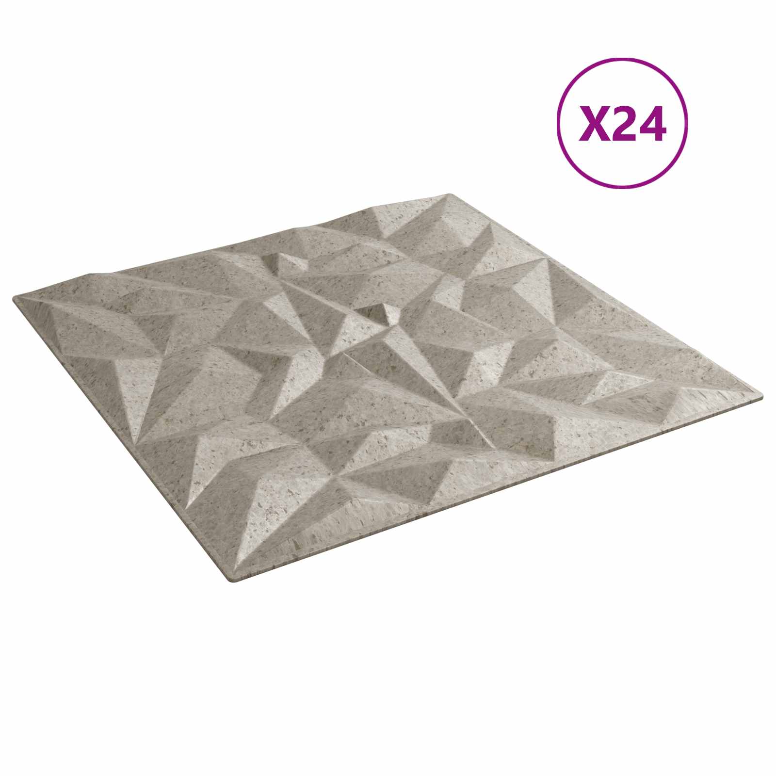 Nástěnné panely 24 pcs Ametystový beton 50 x 50 cm XPS pěna - obrázek 2